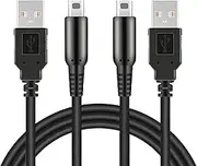 2 Pack 4FT 3DS 2DS DSi Charger Cable, Power USB Charging Cord Compatible with Nintendo New 3DS XL/New 3DS/3DS XL/3DS/New 2DS XL/2DS XL/2DS/DSi/DSi XL/Black