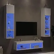 White TV Stands, Wall Shelf for Room Entertainment, Modern Storage Cabinet, Living Centers, Bedroom Furniture, Media Wall Unit Sets