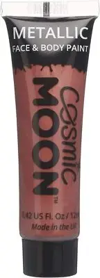 Face Body Metallic Paint by Cosmic Moon - Red - Water Based Face Paint Makeup f
