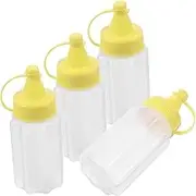 HAKIDZEL 4 Pack Squeeze Bottles Reusable Leakproof for Salad Dressing Condiments