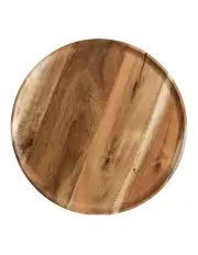 [SOGA] Round Wooden Home Decor Centerpiece Serving Tray Board 25cm in Brown
