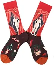 [pants & sox] Mens Art Party Novelty Casual Cotton Crew Socks Abstract Painting Pattern 2
