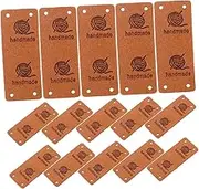 KONTONTY 30Pcs Handmade Clothes Labels Leather Tags with Hole for Sewing Knitting and Craft Projects Durable and Versatile Tags for Jeans Shirts Hats and More