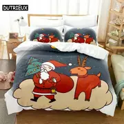 v2170 Bed Sheets Christmas Bedding Set Duvet Cover Set Bedding Digital Printing Bed Linen Queen Size Bedding Set Fashion 3-Piece Bedding Set (1 Duvet