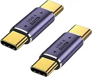AreMe 2 Pack USB C Male to Male Adapter, USB Type C Coupler Extender Support 100W, 40Gbps, 8K@60Hz for Thunderbolt 4/3, MacBook Pro/Air, Laptop, Phones and More Type C Devices