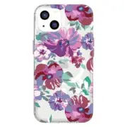 Tech 21 Evo Art Compatible with MagSafe Case (Suits iPhone 13) - Purple Anemone