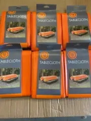 6 Pack Orange Easy Clean Soft/Texture Long-Lasting Worry-Free Camping Tablecloth