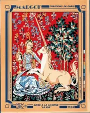 Canvas Penelope Antique Lady to The Unicorn on The View 40x50cm