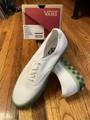 Vans Authentic True White/Translucent Green Checkerboard Sole - New 7.5 / EU 40