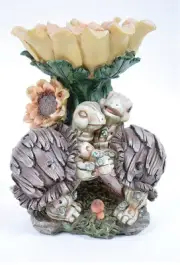 Sunflower Turtle Bird Feeder/Tray Sculpture Garden Outdoor Patio Decor