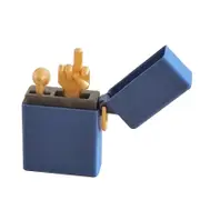 Funny Pop-Up Middle Finger Prank Fake Lighter, Novelty Gag Gift for Jokes & Pranks, Christmas Prank Joke Gifts Blue