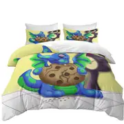 Lovely Dragon Eating a Cookie Quilt Cover