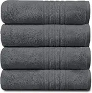 GC GAVENO CAVAILIA Extra Large Bath Sheet - Egyptian Cotton Towels Jumbo Bath Sheet - 4 Pack Water Absorbent & Quick Dry Towel Set, Charcoal
