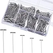 450 Pack Stainless Steel T-Pins: Versatile Wig and Sewing Pins for Foam Head, Crafts, Quilting, Blocking Knitting, Office, and Decorative Projects