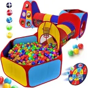 5pc Kids Play Tent Jungle Gym, Ball Pit, Pop Up Tents & Play Tunnel for Toddlers