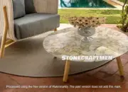 White Agate Coffee Table, Geode Agate Stone Center Table, Garden Furniture Decor