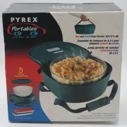 Vintage Pyrex 1995 Portables The Way to Go 5-Pc Hot/Cold Food Carrier Set 4.5 QT