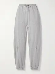 [Nili Lotan] Nili Lotan - Dulce Cotton-blend Jersey Track Pants - Gray - large large Gray