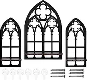 3 PCS Crystal Display Shelf, Window Shaped Floating Shelves, Wall Hanging Shelves, Decorative Wall Candle Holder, for Bedrooms Office Living Room Decor