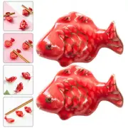 2pcs ceramic chopstick rest Fish Chopsticks Rest Porcelain Chopsticks Holder