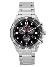 Citizen Sporty-Aqua Chronograph Black Dial Eco-Drive AT2568-82E 100M Mens Watch