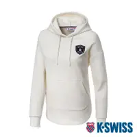 在飛比找蝦皮商城優惠-K-SWISS Hoodie 刷毛連帽上衣-女-米白