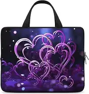 Laptop Case Sleeve Shockproof Computer Carrying Bag Fashional Purple Hearts Laptop Bag Tote Lightweight Notebook Case Cover Traveling Briefcase Handle Bags for Travel Business 17inch
