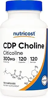Nutricost CDP Choline (Citicoline) 300mg, 120 Veggie Capsules - Non-GMO, Vegan Friendly, Gluten Free