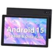 10 Inch Android Tablet, 8GB RAM 64GB ROM 1TB Expandable Android 15 Tablet,