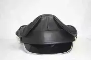Genuine Full Leather Black Army Muir Biker Peaked Police Gay Bluf Cap Hat 7 1/4