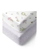 [LIVING TEXTILES] Organic Cot Fitted Sheet 2 Pack in Whimsical Wonderland