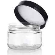 Clear Plastic Jar with Black Lid (40-60gm)