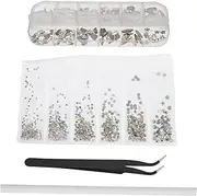 GLSTOY 1 Set Ab Crystal Rhinestones Nail with Pencil and Tweezer Multi Shapes Flatback Gems for Unique Nail Decorations Iridescent Charms for DIY Manicure