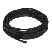 25 Ft - 1/8 in Expandable Braided Cable Sleeving, PET Split Sleeving, Black