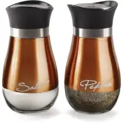 Circleware Cafe Contempo Elegant Glass Shakers Copper Salt & Pepper 22668252A-SP