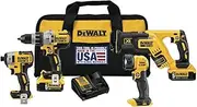 [DEWALT] 20V MAX* XR Cordless Drill Combo Kit, 4-Tool (DCK494P2)