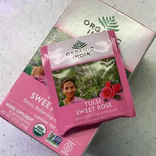 🍀有機印度牌🌹甜玫瑰 聖羅勒茶Organic India Tulsi Sweet Rose Tea圖爾西茶 紓壓茶花草茶