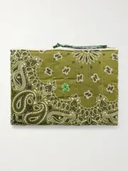 [CALL IT BY YOUR NAME] CALL IT BY YOUR NAME - Bandana-print Quilted Cotton Pouch - Army green - One size One size Green