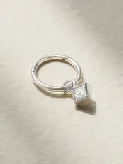 [MARIA TASH] MARIA TASH - 2.5mm 14-karat And 18-karat White Gold Diamond Hoop Earring - Silver - One size One size Silver