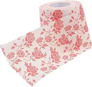 KOMBIUDA Rose Print Tissue Paper Roll Romantic Bathroom Decor Soft Absorbent for Parties