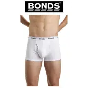 Mens Bonds Guyfront Trunk Cotton Stretch Jocks Underwear Undies White Sport MZVJ