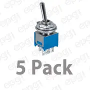 5 PACK - DPDT (ON/OFF/ON) SUB-MINI TOGGLE SWITCH 3A-125VAC/1A-250VAC # SMT4-5PK