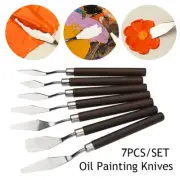7Pcs Stainless Palette Knife Scraper Spatula Set ForArtist Oils Painting KnivesⅠ