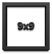 9x9 Shadow Box Frame Black | 2 Inches Deep Real Wood Contemporary Shadowbox Disp