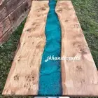 Live Edge Walnut Custom Order Blue Epoxy Resin River Dining Coffee Table Top Art