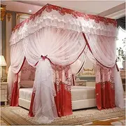 4 Poster Bed Canopy Princess Bed Curtains Mosquito Net Available in All Seasons Girls Bedroom Canopy for King Size Bed(Size:1.8×2.2m/5.9×7.2ft)