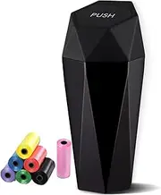Car Trash Can with Lid & 30PCS Trash Bag, Diamond Design Small Car Dustbin Garbage Organizer Container, Leakproof Mini Car Accessories Trash Bin Orgaizer for Car Home Office