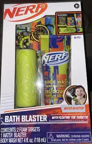 Nerf Bath Blaster With Floating Tub Targets & Body wash, 6pc Set