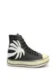 Palm Angels High-Top Vulcanized Sneakers - PALM ANGELS - Black