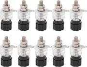 Respicefinem 10pcs Banana Socket 4mm 02in Copper Screw Transparent Zinc Alloy Material Speaker Binding Post for 30Vac 60Vdc Applications in Electronic Instruments Industrial (Black)